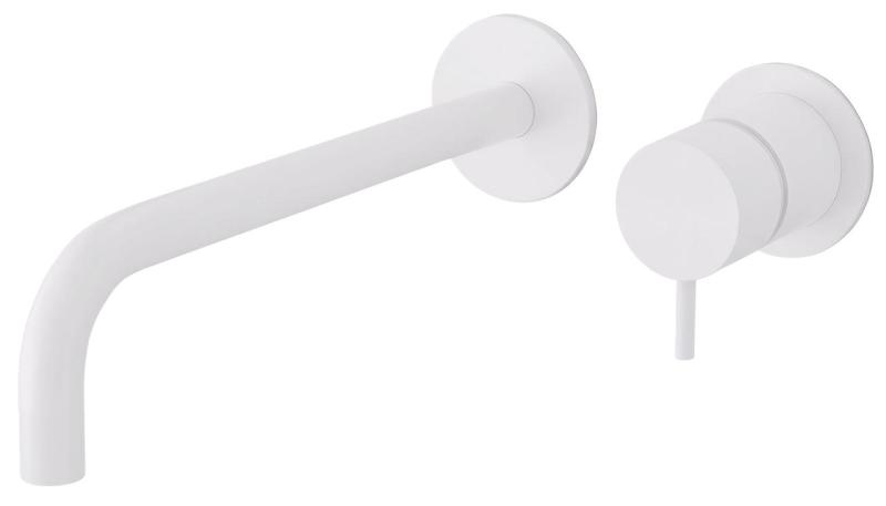 Torneira de lavatório embutida Watervolution Flow em branco mate com bico de 21 cm T116BBR-21
