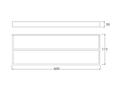 Waterevolution Deep suporte duplo para toalhas 60 cm aço inoxidável A212DIE