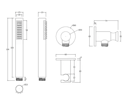 Conjunto completo de torneiras para banheira Watervolution Flow com ligação à parede, totalmente em aço inoxidável T1621IE