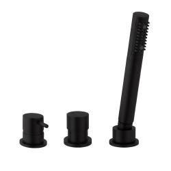 Waterevolution Flow Misturador de Banheira de 3 Furos para Montagem na Borda da Banheira Preto Fosco T138SBPR
