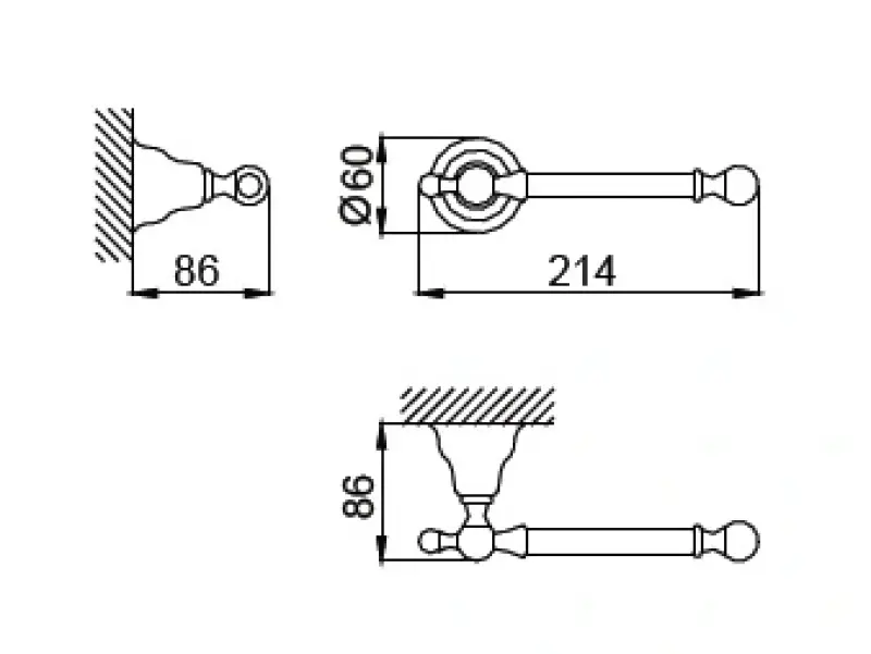Huber Croisette Suporte Clássico para Papel Higiênico Bronze 4034.01H.BA