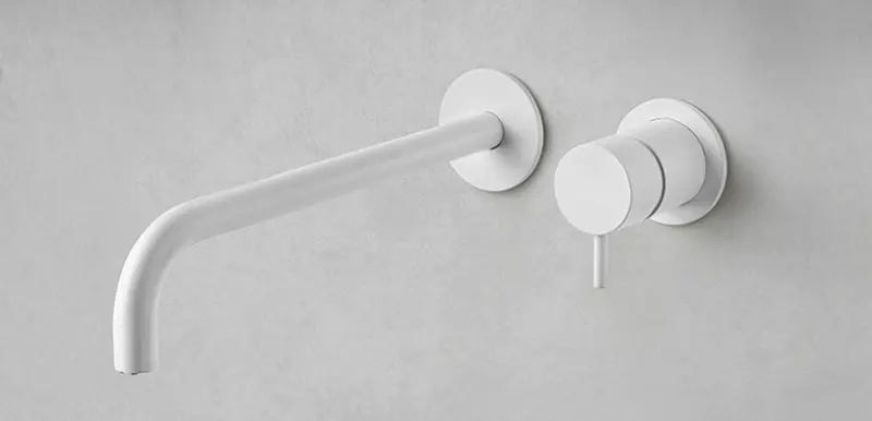 Torneira embutida para lavatório Watervolution Flow em branco mate com bico de 15 cm T116BBR-15