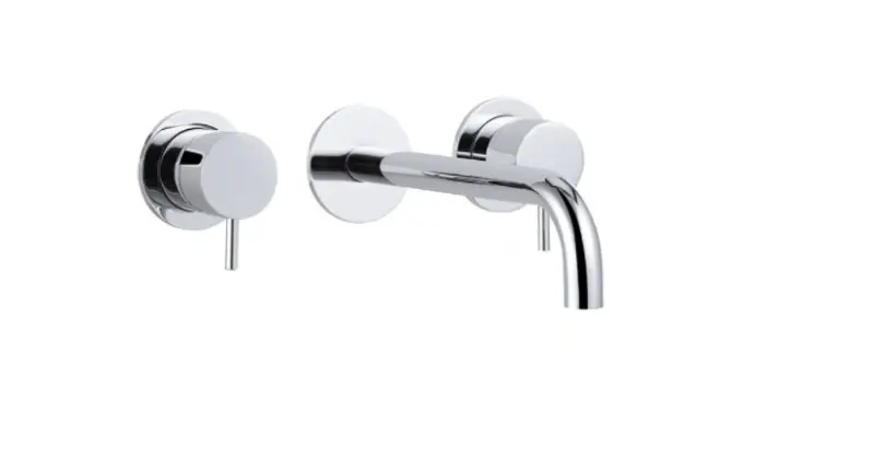 Waterevolution Flow 3-hole Built-in Washbasin Faucet Chrome with spout 15 cm T1163F01-15