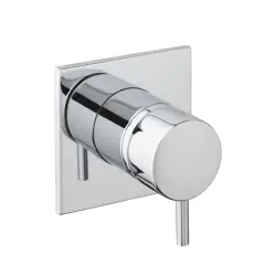 Waterevolution Flow embutido desviador de 3 vias roseta redonda preto fosco T1483SPR