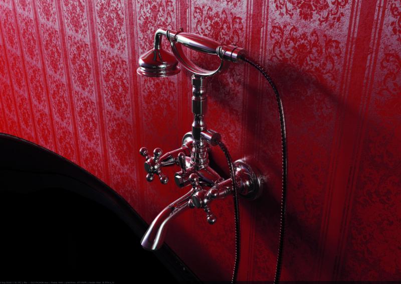 PB classic tap surface-mounted bath tap set with star knobs Chrome including hand shower 1208855152