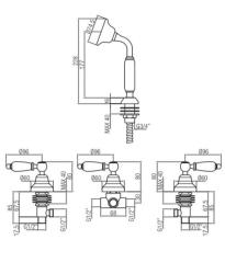 PB conjunto de borda de banheira clássica de 4 furos com alça branca para combinação de enchimento de banheira Cromo 1208855802