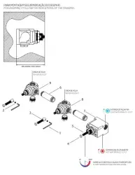Waterevolution Flow embutido termostato de ducha com 3 torneiras de fechamento, preto fosco 1208916232