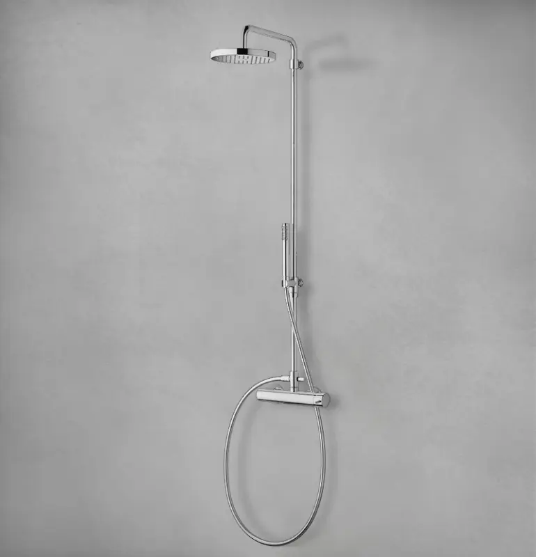 Waterevolution Flow shower combination with thermostat and rain shower Brushed Brass T141TBB