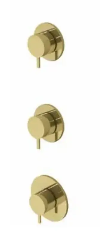 Waterevolution Flow built-in shower thermostat with 2 stop valves, brushed brass 1208916452