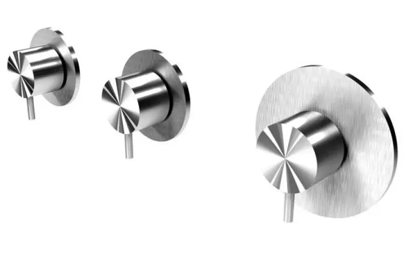 Waterevolution Flow Built-in Shower Thermostat with 2 shut-off valves full stainless steel 1208916472