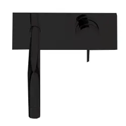 Waterevolution Flow misturador embutido para lavatório com placa de cobertura totalmente em aço inoxidável com bica de 25 cm T1161BIE-25