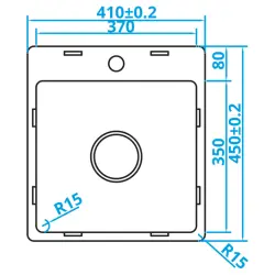 Caressi Basic Line pia de aço inoxidável 41x45 montagem nivelada/baixo/alta com bancada para torneira CABL37KR15 1208920570