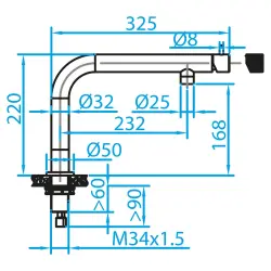 CARESSI Torneira de cozinha de aço inoxidável de alavanca única RVS totalmente em aço inoxidável CA109I ECO 1208920628