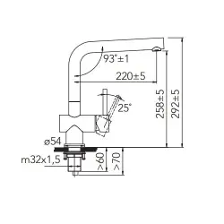 CARESSI Chrome torneira de cozinha monocomando cromada CA108CH ECO 1208920641