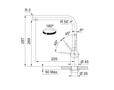 Franke Atlas Neo torneira de cozinha com bica giratória escovada preto fosco 115.0550.424