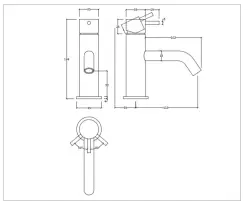 Waterevolution Flow misturador de lavatório PVD escovado light gold T110WGE