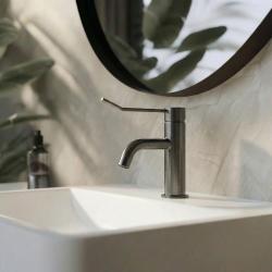 Waterevolution Flow torneira de lavatório incl. click plug PVD gun metal T111GME