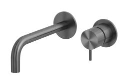 Torneira embutida para lavatório Waterrevolution Flow PVD Gun Metal com bico de 15 cm T116BME-15