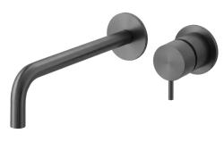 Torneira de lavatório embutida Waterrevolution Flow PVD Gun Metal com bico de 21 cm T116BGME-21