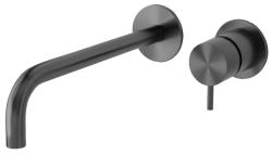 Torneira de lavatório embutida Waterrevolution Flow PVD Gun Metal com bico de 25 cm T116BGME-25