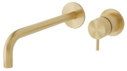 Torneira de lavatório embutida Waterrevolution Flow PVD ouro branco com bico de 25 cm T116BWGE-25