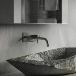 Waterevolution Flow torneira de lavatório embutida com placa de cobertura PVD Gun Metal com bica de 25cm T1161GME-25