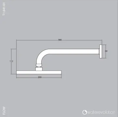 Chuveiro de cabeça Waterrevolution Flow 200 mm com conexão de parede Cobre escovado T1641CPE