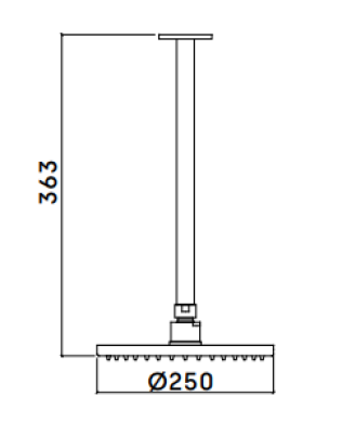 Chuveiro de cabeça Waterrevolution Flow 250 mm com conexão para teto Cobre escovado T1642CPE