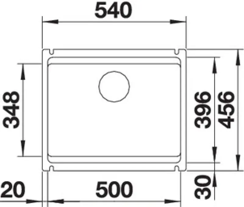 Blanco Etagon 500-U pia de encastrar em basalto 525154
