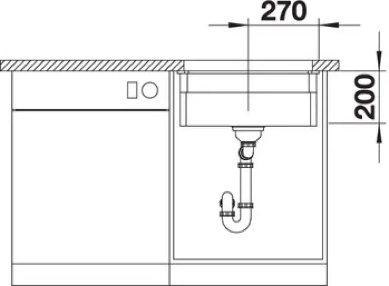 Blanco Etagon 500-U pia de encastrar em basalto 525154