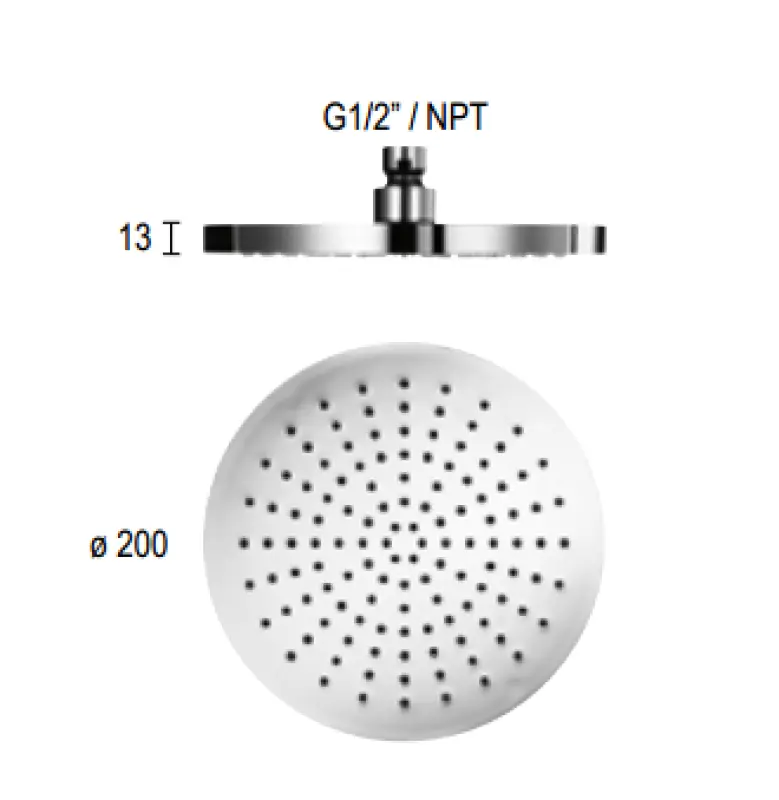 SB Rubinetterie Rain Shower Eco Air Water-Saving Shower Head 20 cm Metal Matte White 1208946740