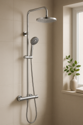 DEMM Shower combinação de chuveiro termostático com chuveiro de efeito chuva cromado 1208946965