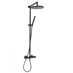 DEMM Shower combinação de chuveiro termostático com chuveiro de efeito chuva preto fosco 1208946968