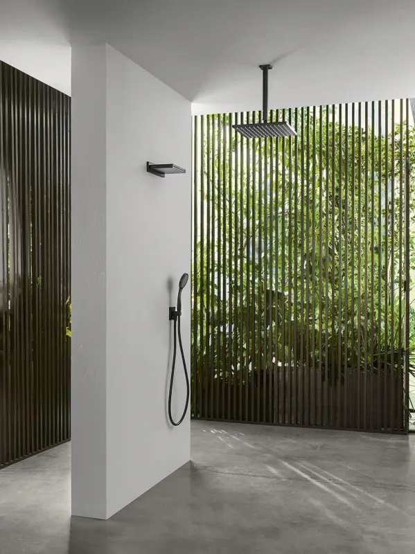 SB Rubinetterie Rain Shower Eco Air Water-Saving Square Rain Shower Matte Black 20x20cm 1208947014
