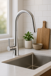 DEMM torneira de cozinha com bica extensível cromada 1208947332