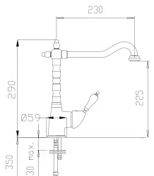 DEMM Torneira de cozinha nostálgica com bica giratória Bronze clássico 1208947363
