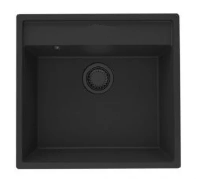 GraniteMy Bremen pia de granito 53x50 cm preta montagem sobreposta, embutida e nivelada com bancada para torneira 1208952256