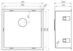 Lorreine 40SP-GunMetal pia 40x40 PVD gun metal para instalação inferior, plana e superior 1208952366