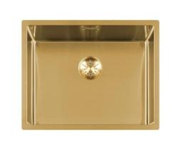 Lorreine 50SP-Gold Luxo Pia de Cozinha Inox PVD Ouro 50x40 embutir, semi-embutir e sobrepor 1208952368