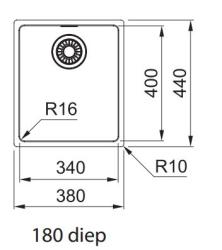 Franke Maris MRX 210.34 pia de aço inoxidável para montagem nivelada 127.0568.038