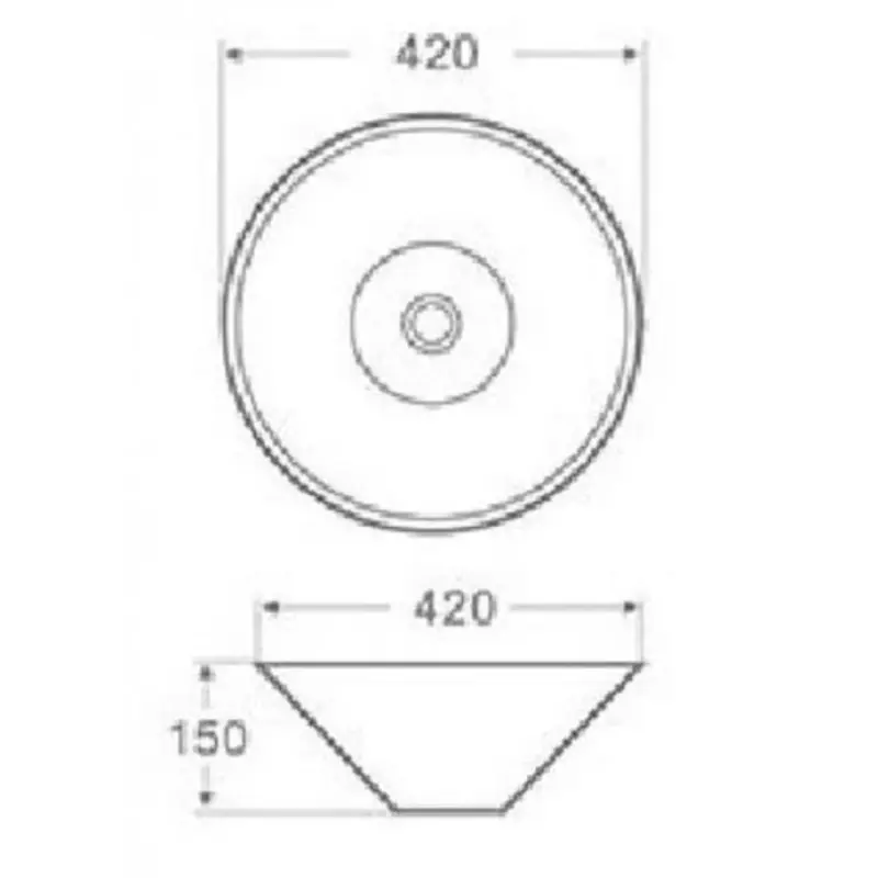OUTLET Blusani Cera Lavatório redondo 42x42x15 cm branco BS204405