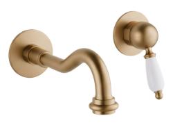Misturador de lavatório embutido nostálgico PB Vintage com bica de 21 cm em bronze