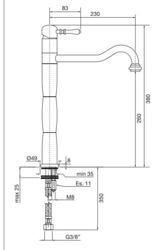 PB Classic Nostalgic pillar kitchen tap Bronze 1208952921