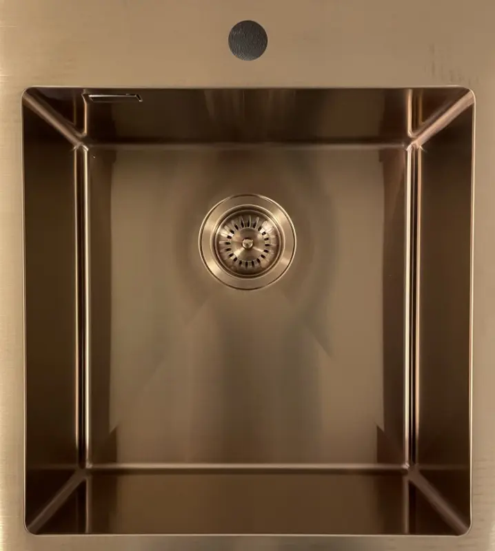 Ausmann Weser stainless steel sink, copper color PVD Copper 55x51 with tap hole, undermount flush mount and surface mount 080938