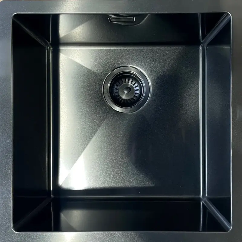Ausmann Mosel stainless steel sink, anthracite color PVD Gun Metal 40x40 undermount flush mount and surface mount 067106