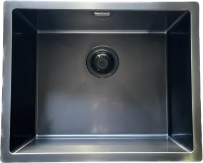 Ausmann Mosel pia de aço inoxidável cor antracite PVD Gun Metal 50x40 instalação por baixo, instalação nivelada e instalação por cima 067113