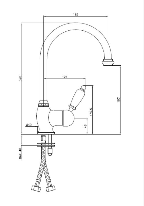 PB classic kitchen tap single lever with swivel spout 200 mm Chrome 1208953113