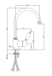 PB torneira de cozinha clássica monocomando com bica giratória de 200 mm em ouro 1208953116