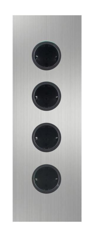 Indux Corner Coluna de energia com 4 tomadas com ligação à terra em aço inoxidável 1208953218