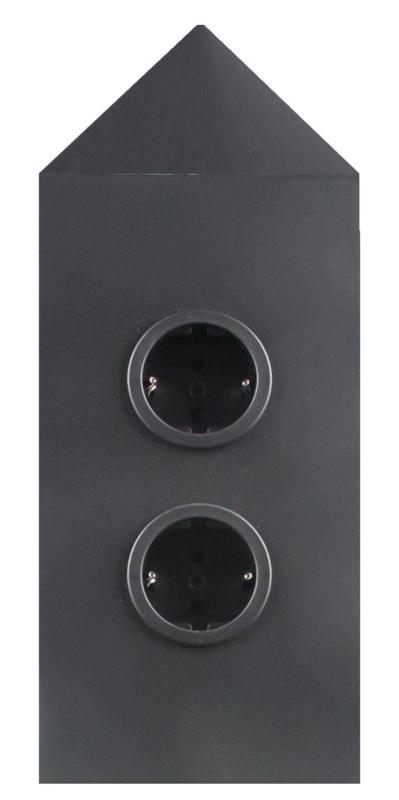 Indux Corner Coluna de energia com 2 tomadas Randaarde Hoek Preto 1208953221